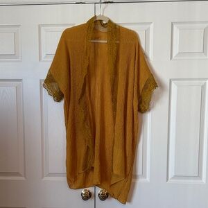 Mustard Yellow Open-Front Kimono